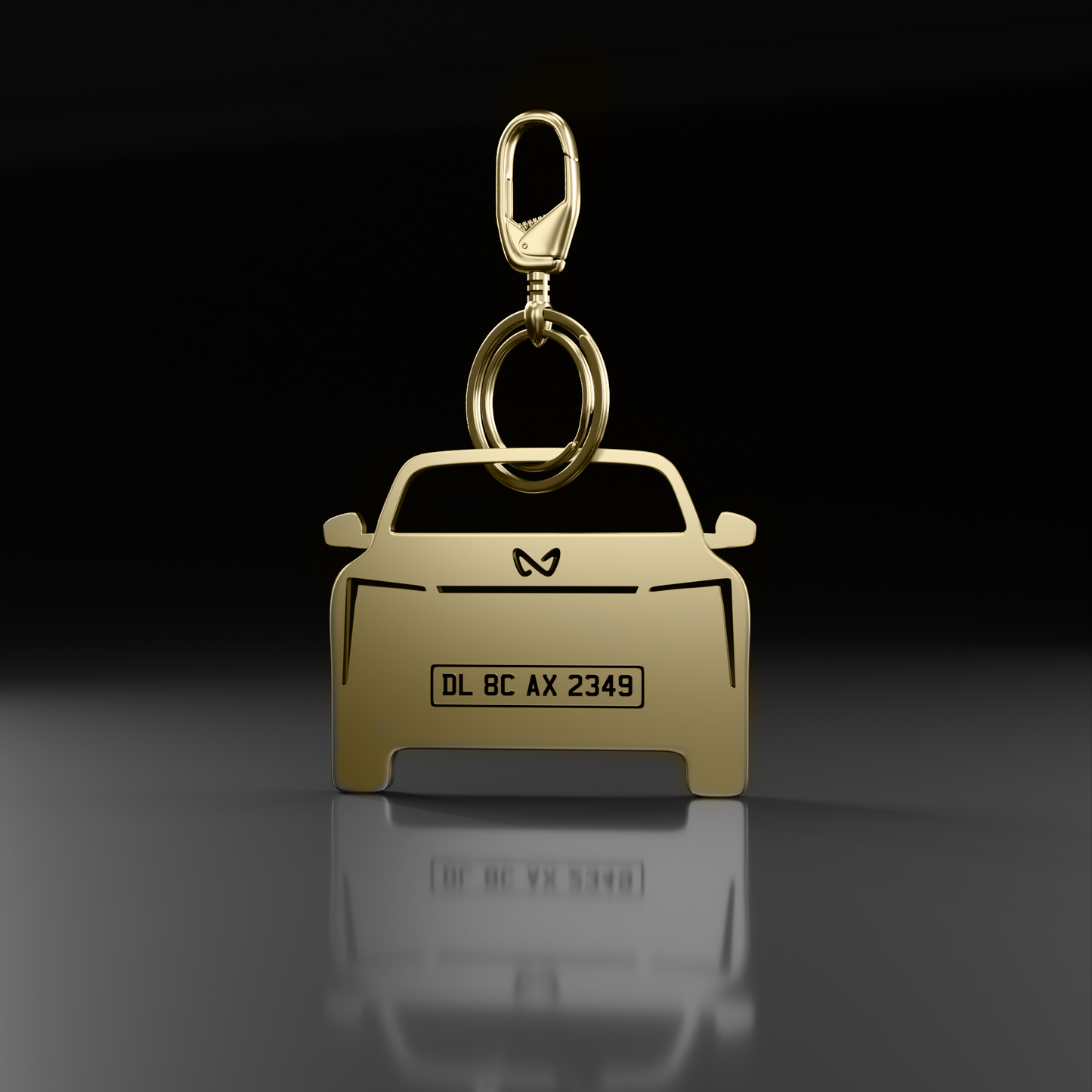 Personalised Gold Plated Car Keychain