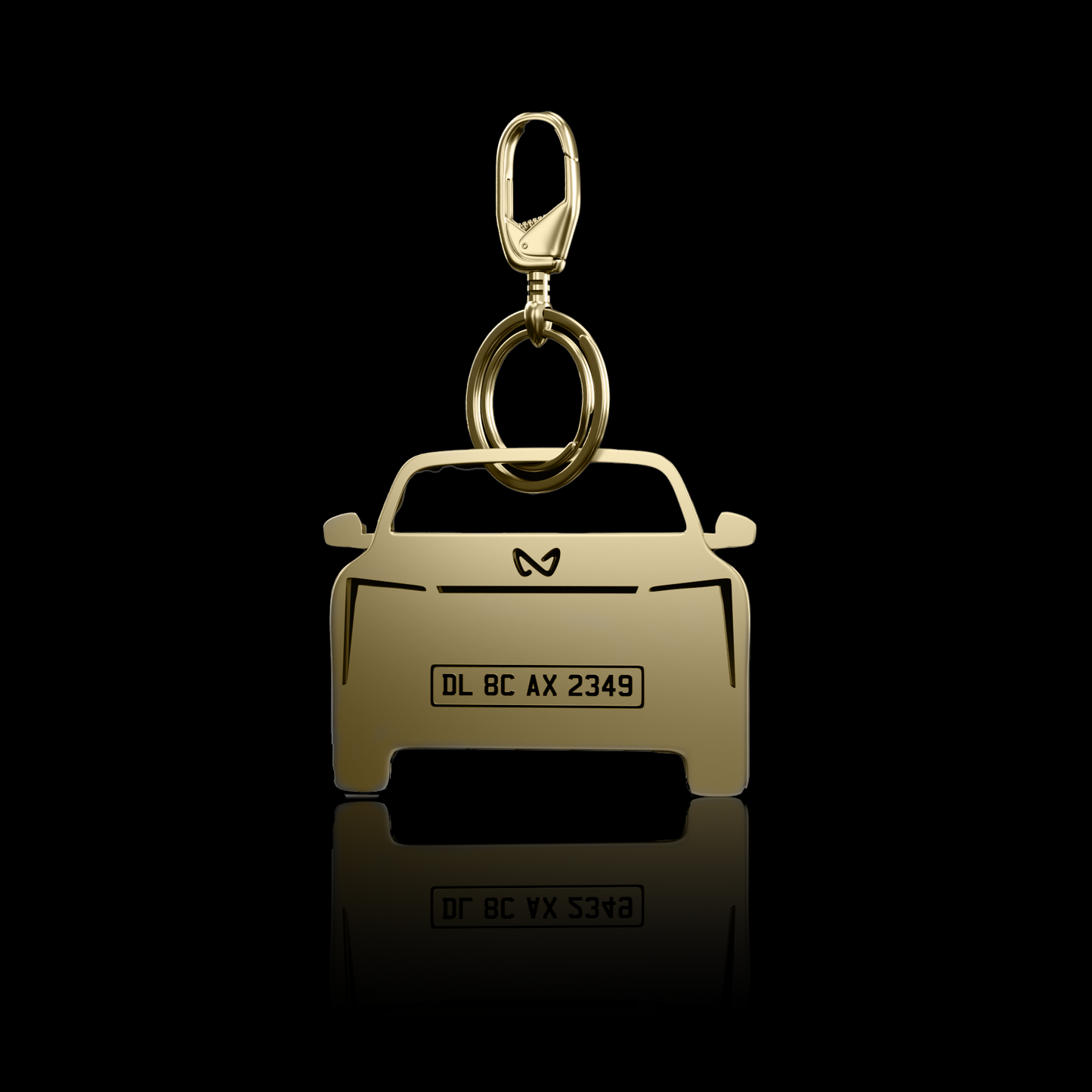Personalised Gold Plated Car Keychain