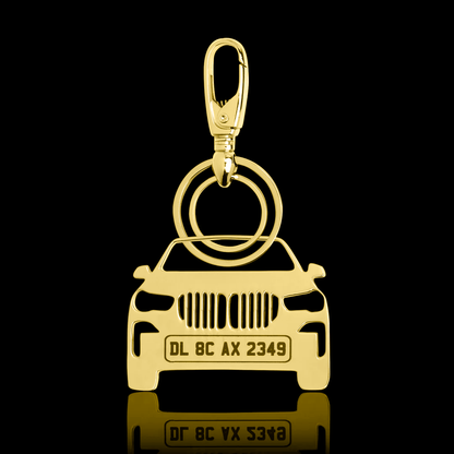 Personalised Gold Plated Car Keychain