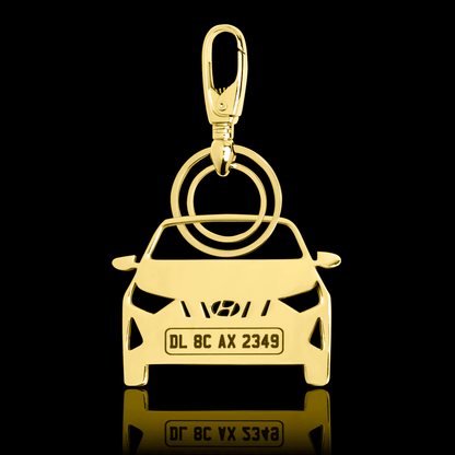 Personalised Gold Plated Car Keychain