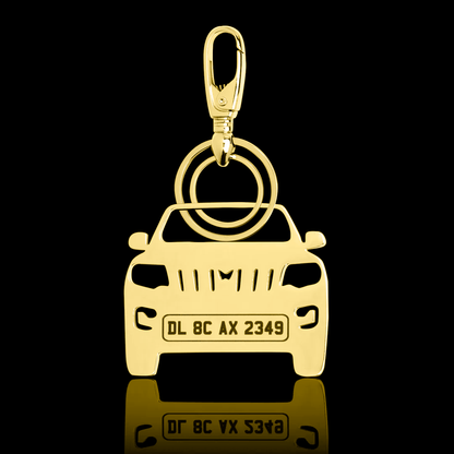 Personalised Gold Plated Car Keychain