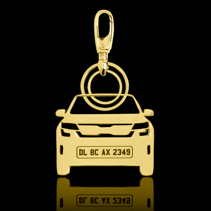 Personalised Gold Plated Car Keychain