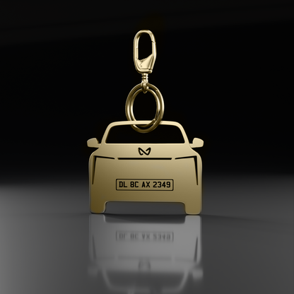 Personalised Gold Plated Car Keychain